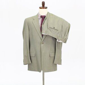 Andrew Davis 42R 35x29 Beige Solid 2-Button Suit R756